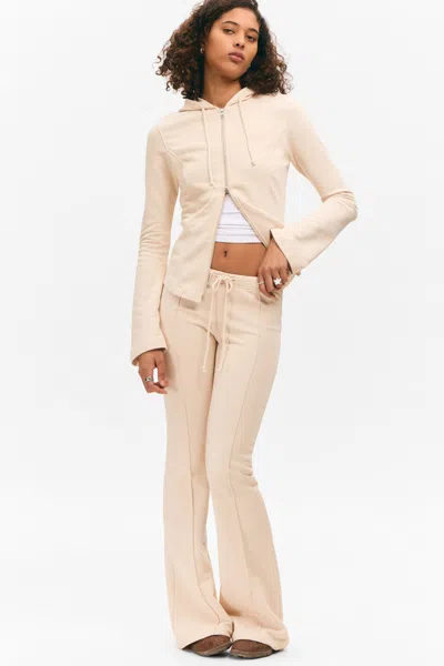 Monki Mid Rise Pintuck Flared Sweatpants