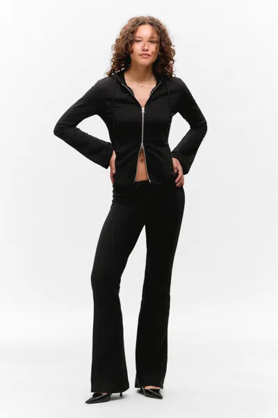 Monki Mid Rise Pintuck Flared Sweatpants