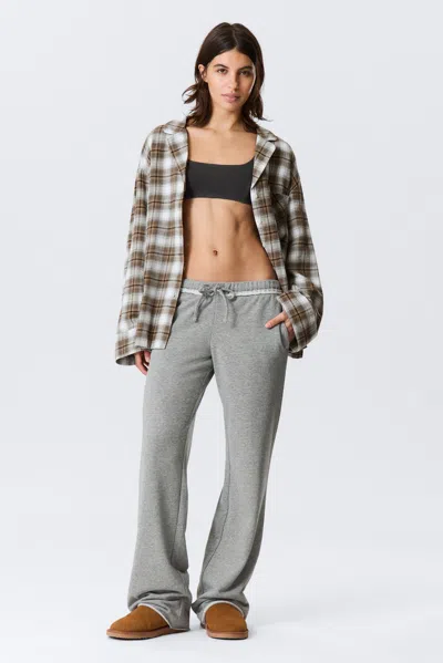 Monki Mid Rise Wide Leg Terry Pyjama Trousers
