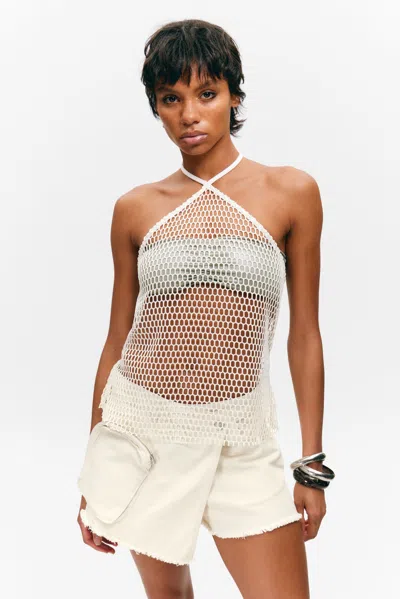 Monki Net Halter Tie Top