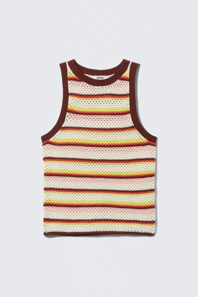 Monki Open-knit Cotton Tank Top