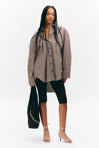 Monki Oversized Long-sleeved Cotton Shirt