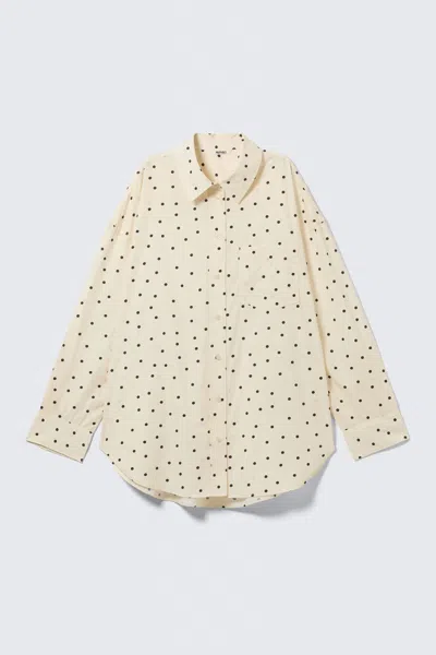Monki Oversized Long-sleeved Shirt In Yellow