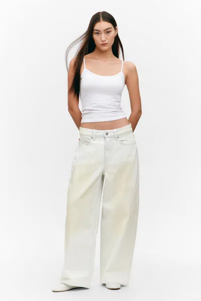 Monki Peggy Low Waist Loose Baggy Leg Jeans In White