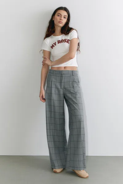 Monki Pleated High Waist Wide Leg Suiting Trousers