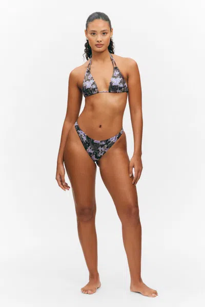Monki Printed Brazilian Cut Bikini Bottoms In Multi