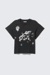 Monki Printed Mini T-shirt In Black
