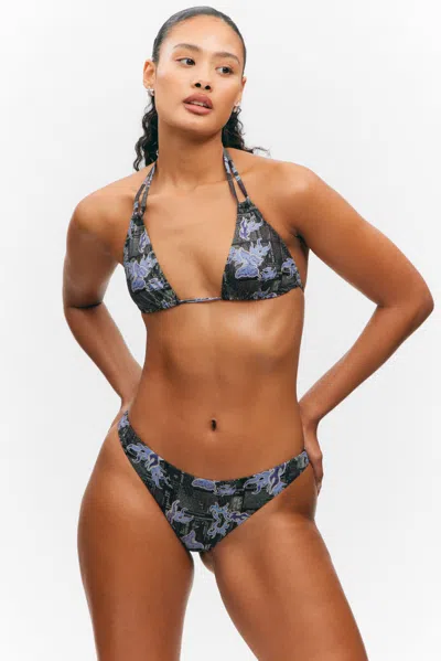 Monki Printed Triangle Halter Bikini Top