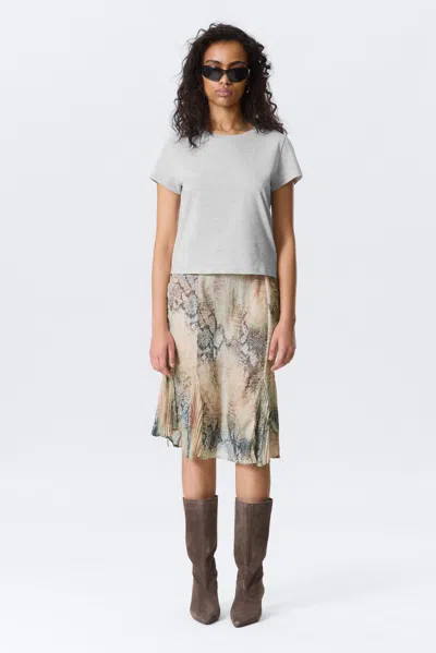 Monki Regular Fit Mini T-shirt In Gray