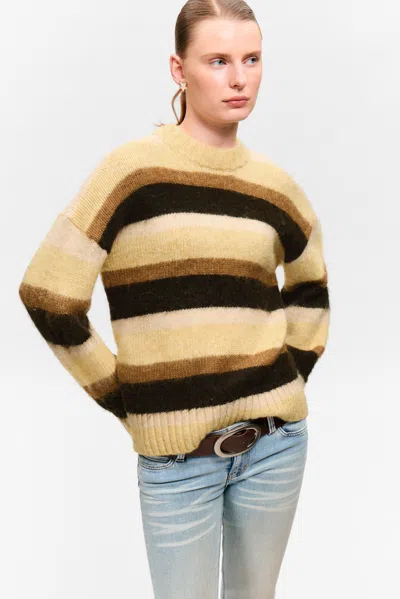 Monki Relaxed Fit Fluffy Knit Sweater In Multi