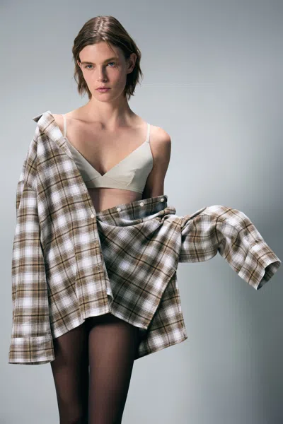 Monki Relaxed Flannel Pyjama Shirt