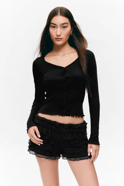 Monki Ribbed Long-sleeved Pyjama Cardigan