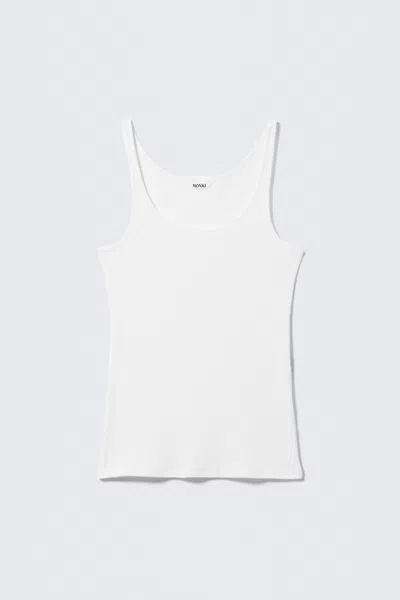 Monki Ribbed Scoop Neck Tank Top