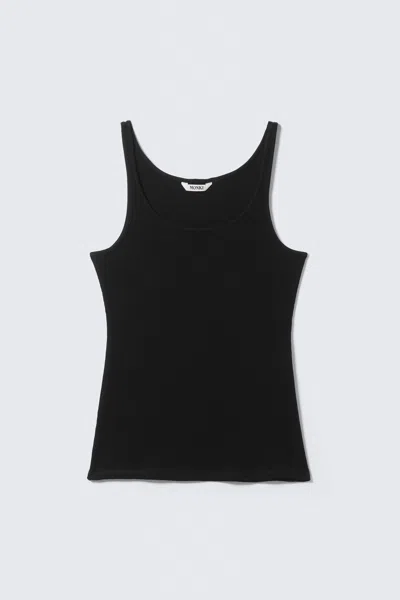 Monki Ribbed Scoop Neck Tank Top