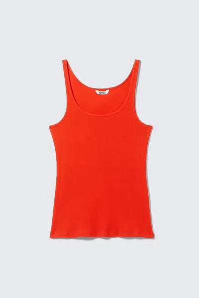 Monki Ribbed Scoop Neck Tank Top