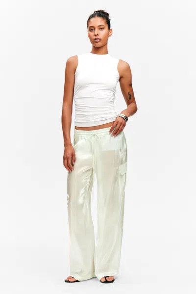 Monki Sheer Drawstring Wide Leg Trousers