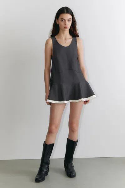 Monki Sleeveless Peplum Hem Mini Dress
