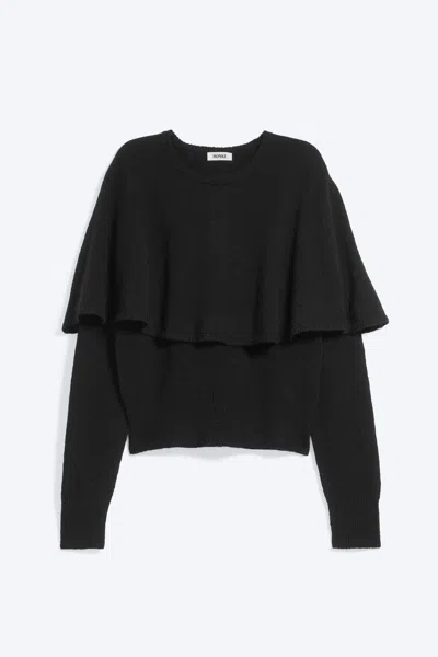 Monki Slim Cape-detail Jumper In Black