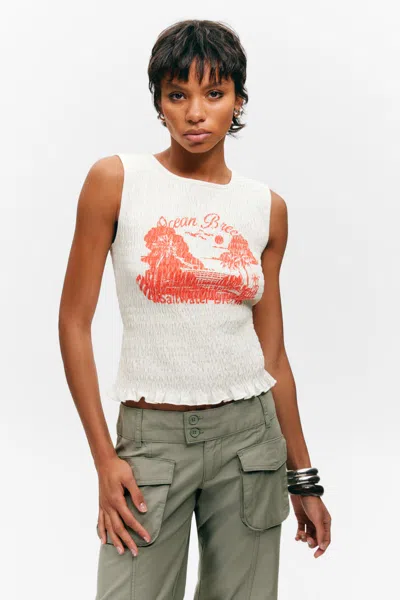Monki Smocked Slim-fit Tank Top