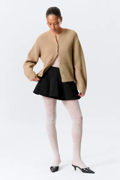 Monki Soft Knitted Cardigan In Sand