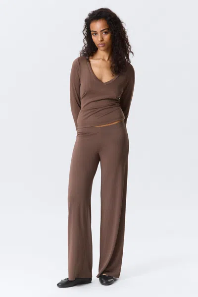 Monki Soft Low Rise Loose Wide Leg Trousers