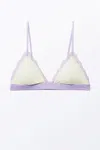 Monki Soft Padded Triangle Bra In Purple