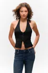 Monki Structured Halter Zip Waistcoat