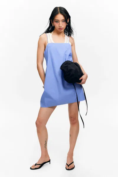 Monki Tie-back Twill Mini Dress