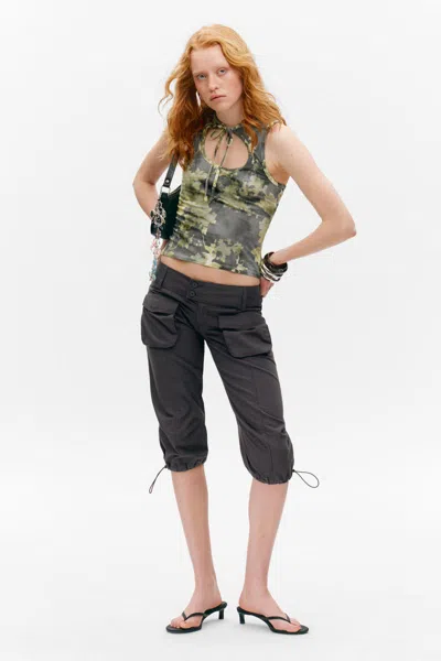 Monki Tie-front Cotton Tank Top