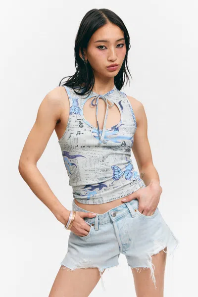 Monki Tie-front Cotton Tank Top