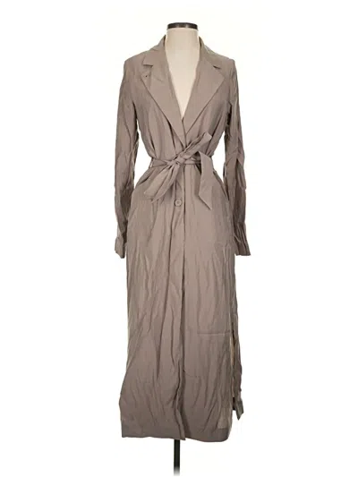 Pre-owned Monki Trenchcoat In Gray