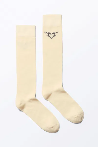 Monki Tribal Heart Knee High Socks