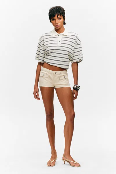 Monki Utility Pocket Mini Shorts In White