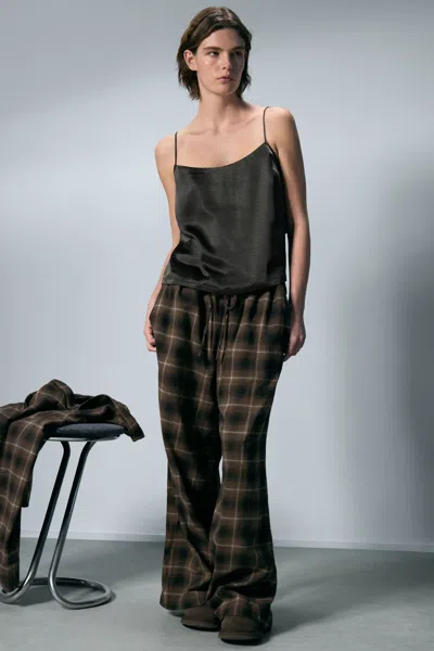 Monki Wide Flannel Pyjama Trousers