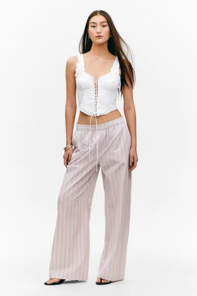 Monki Wide-leg Cotton Twill Trousers