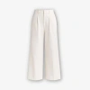 Monlicia Cyra Cotton Linen Blend Cropped Wide Leg Trousers In White