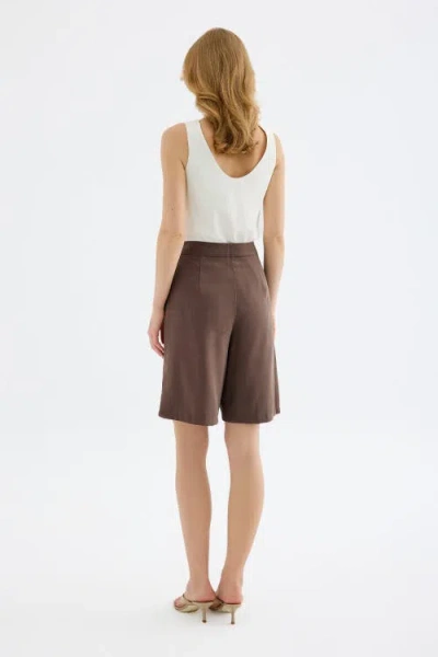 Monlicia Vera Tencel Bermuda Short In Brown