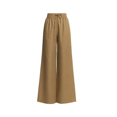 Monlicia Women's Brown Ciel Linen Trouser - Dark Beige