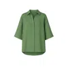 Monlicia Women's Iyan Linen Oversize Standart Size Shirt - Green In Green