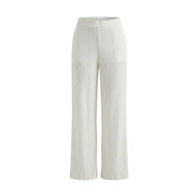 Monlicia Women's Neutrals Elvara Fluid Viscose Pants - Ecru In Beige