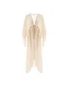 Monlicia Women's Neutrals Leora Cotton Maxi Kimono - Beige In White