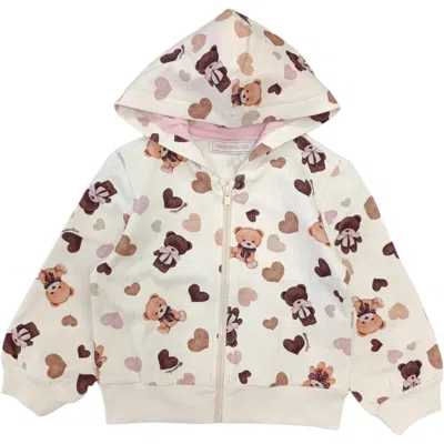 Monnalisa Kids'  - Cream Sweater 0029 With Bears And Hearts 39b802 2071