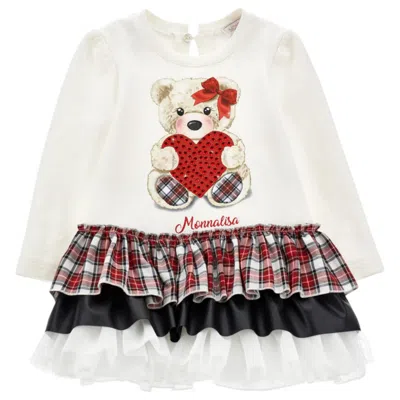 Monnalisa Kids'  - Dress Orso 0001 Bia/red 19d922 4001 In White