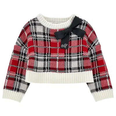 MONNALISA MONNALISA - RED TARTAN SWEATER 4301 19D641 4091