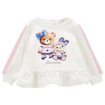 Monnalisa Kids'  - White Sweatshirt 0190 C/orsi Rosa 39d610 4017