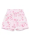 Monnalisa Floral-print Shorts In 粉色