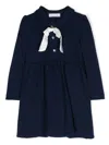 Monnalisa A-line Diamond-quilted Dress In Blue