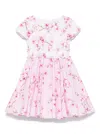 Monnalisa Printed Cotton Dress In Pink