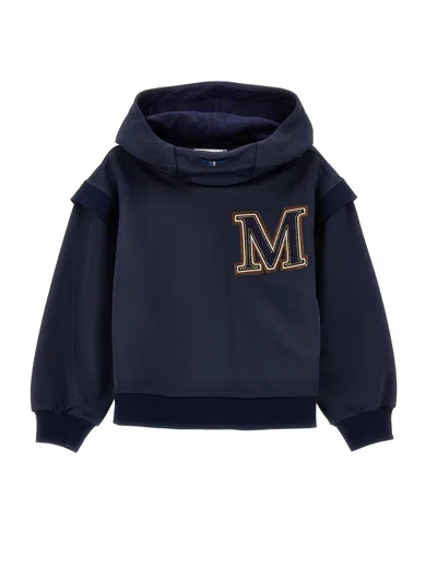 Monnalisa Kids'   Acetate Hoodie In Dark Blue