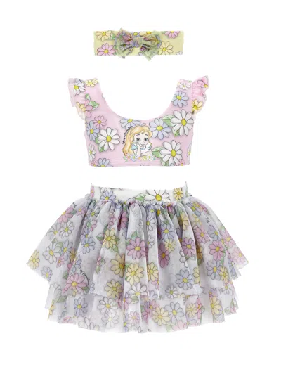 Monnalisa Kids'   Alice Beachwear Set In Rosa Fairy Tale